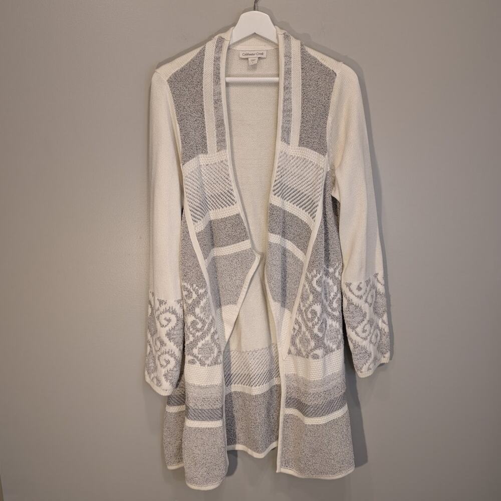 Coldwater Creek Open Cardigan Scandigirl Eclectic Classic Chic Layer - Size L